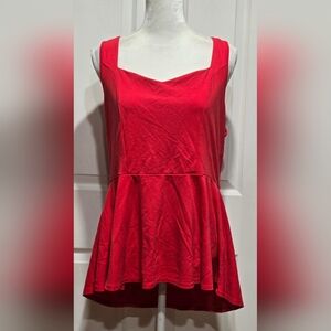 Torrid Red Peplum Sleeveless Sweetheart Neckline Top